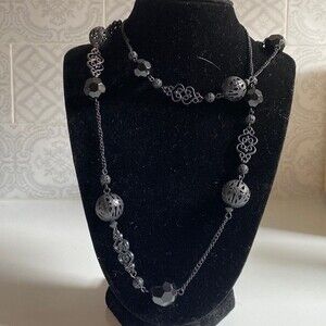 Long goth black necklace from express.
